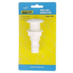 Thru-Hull 3/4" Plastic White Hose Barbed