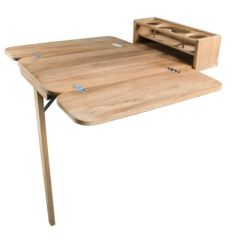 Teak  Folding Cockpit Table W/4 Drink Holder