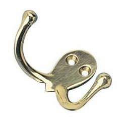 Double Brass Coat Hook 