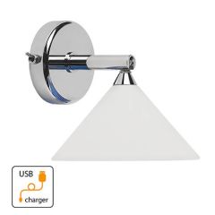 Lamp St. Maarten Stainless Steel w/White Martini Globe