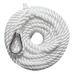 Mooring Line 3/8 x15' Twist w/Thimble
